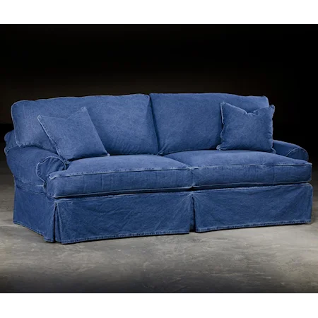 Casual Couch with Rounded Arms and Comfortable Seat Cushions